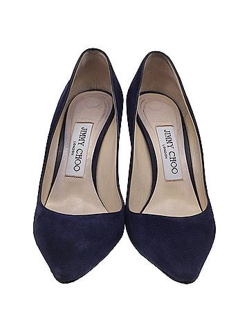 Jimmy Choo Jimmy Choo Romy Pumps in Navy Blue Suede (view 2)