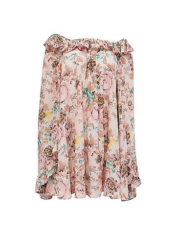 Chloé Chloé Ruffled Mini Dress In Floral Print Silk (view 1)