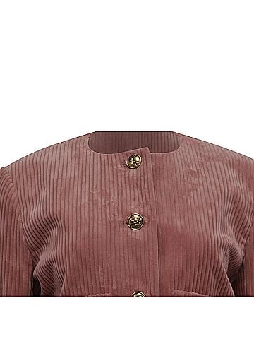 Chloé Chloé Cropped Corduroy Jacket in Pink Cotton (view 2)