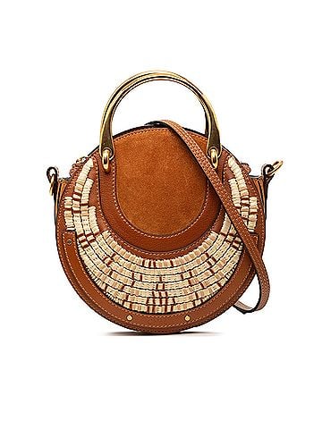 Chloé Small Suede and Raffia Pixie Satchel (view 1)