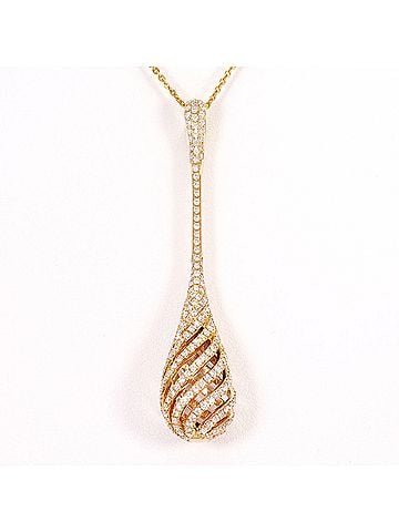 Unbranded 18K (18-karat gold) Pink Gold Necklace with 0.90ct Diamond, Certificate of Authenticity Included, Total Weight 7.9g, 46cm, Like New Condition. (view 1)
