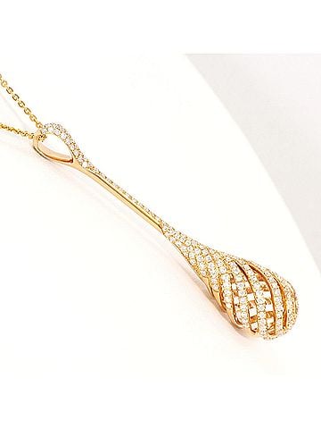 Unbranded 18K (18-karat gold) Pink Gold Necklace with 0.90ct Diamond, Certificate of Authenticity Included, Total Weight 7.9g, 46cm, Like New Condition. (view 2)