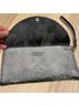 Look 100% Leather Solid Gray Clutch One size - photo 3