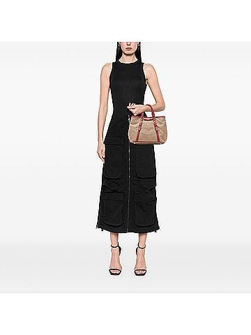 Prada Canvas Canapa Logo Bow Satchel (view 2)
