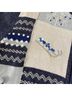 Classic Elements Fair Isle Blue White Cardigan Size L - photo 6