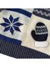 Classic Elements Fair Isle Blue White Cardigan Size L - photo 7