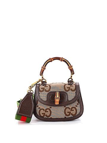 Gucci Bamboo 1947 Top Handle Bag Jumbo GG Canvas Mini (view 1)