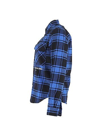 OFF-WHITE  Off-White Check-Print Button-Down Long Sleeve Shirt in Blue Cotton (view 2)