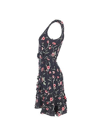 Michael Kors Michael Kors Collection Floral-Print Belted Mini Dress in Multicolor Viscose (view 2)