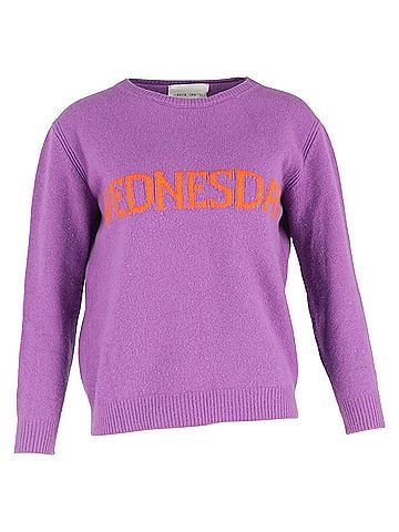 Alberta Ferretti  Alberta Ferretti Wednesday Crewneck Sweater in Purple Wool (view 1)