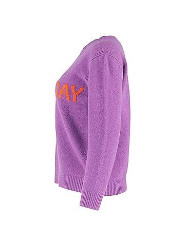 Alberta Ferretti  Alberta Ferretti Wednesday Crewneck Sweater in Purple Wool (view 2)