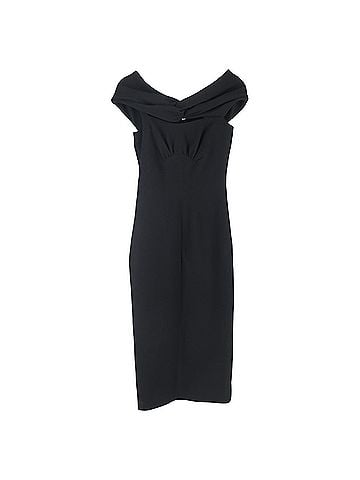 Emilia Wickstead Emilia Wickstead Padma Off-Shoulder Midi Dress in Black Polyester  (view 1)