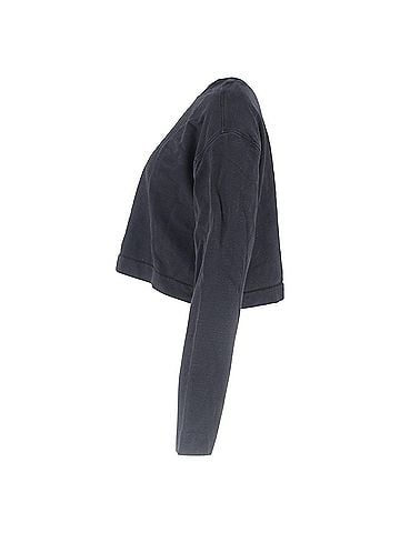 Acne  Acne Studios Crewneck Cropped Sweater in Black Cotton (view 2)