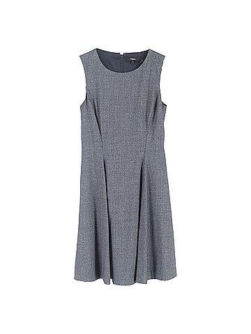 Theory Theory Tweed Sleeveless Mini flared Dress in Grey Wool (view 1)