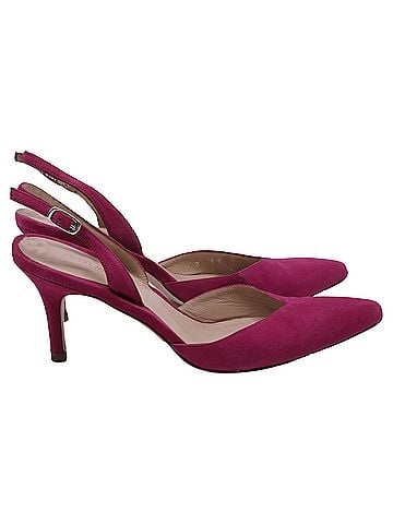 Stuart Weitzman Stuart Weitzman Pointed-Toe Slingback Heels in Pink Suede (view 1)