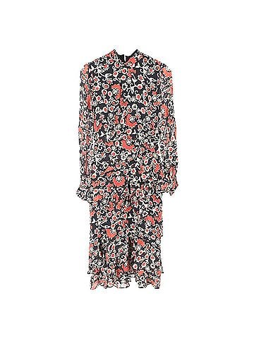 Saloni Saloni Isa Tiered Starfruit-Print Midi Dress in Multicolor Silk (view 1)