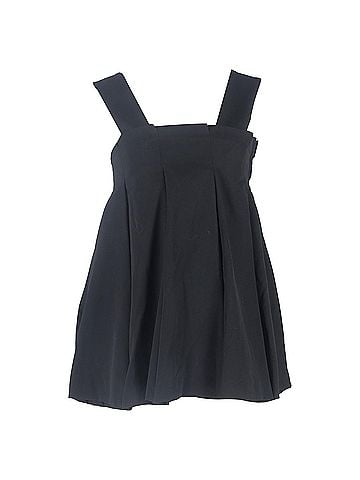 Comme des Garçons Comme Des Garçons Pleated Sleeveless Tunic Top in Black Wool (view 1)