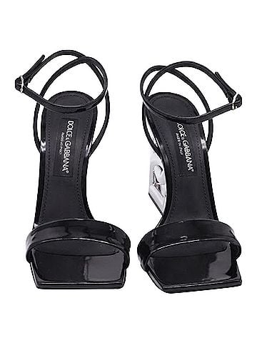 Dolce & Gabbana Dolce & Gabbana Keira Embellished Sandals in Black Patent Leather  (view 2)