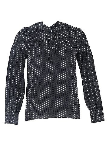 A.P.C. A.P.C. Polka Dot Long Sleeve Blouse in Black Silk (view 1)