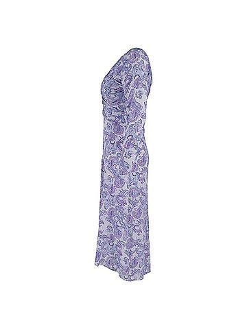 Isabel Marant Isabel Marant Telima Cutout Ruched Paisley-Print Crepe Dress in Purple Silk (view 2)