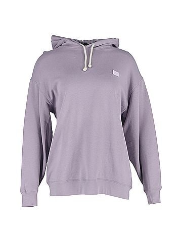 Acne  Acne Studios Fairah Face Patch Oversize Hoodie in Purple Cotton  (view 1)