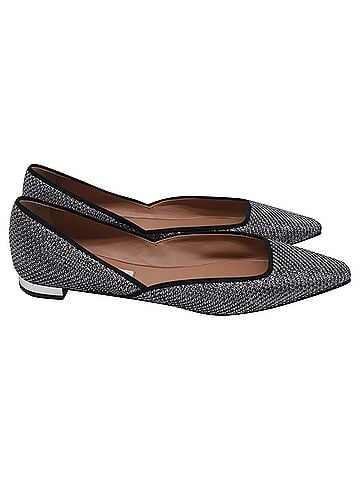 Aquazzura Aquazzura Maia Glitter Ballet Flats in Metallic Silver Sequin (view 1)