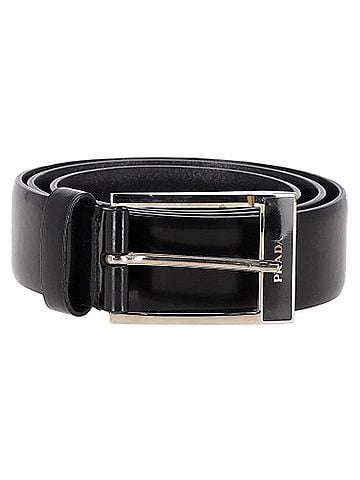 Prada  Prada Logo Buckled Belt in Black Leather (view 1)