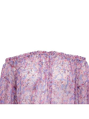 Caroline Constas Caroline Constas Odessa Floral Off Shoulder Top in Multicolor Silk (view 2)