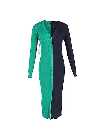 STAUD Staud Shoko Colorblocked Midi Dress in Multicolor Viscose (view 1)