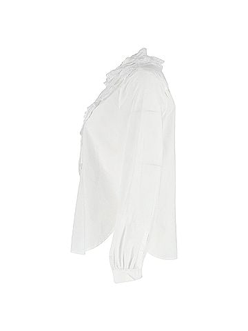 Chloé See by Chloé Broderie Anglaise Flounces Shirt in White Cotton  (view 2)