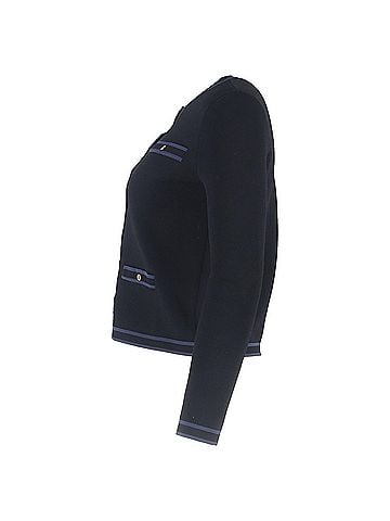 Tory Burch Tory Burch Kendra Button-Down Logo Cardigan in Black Wool (view 2)