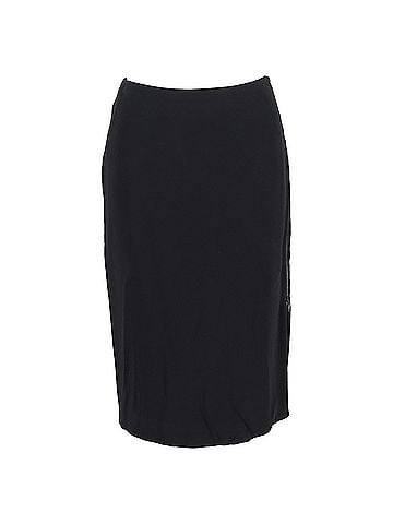 Antonio Berardi Antonio Berardi Side Zipped Midi Skirt in Black Rayon (view 1)
