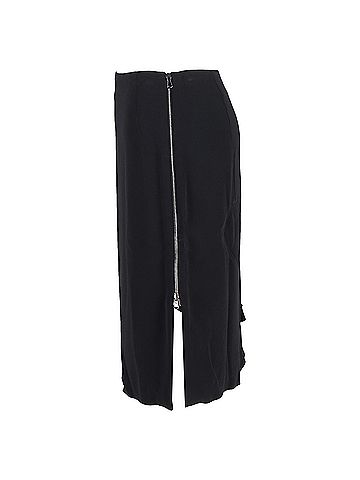 Antonio Berardi Antonio Berardi Side Zipped Midi Skirt in Black Rayon (view 2)