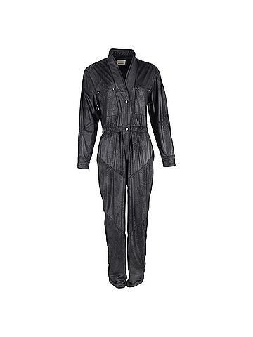 Isabel Marant  Isabel Marant Junna Long Sleeve Jumpsuit in Black Faux Leather (view 1)