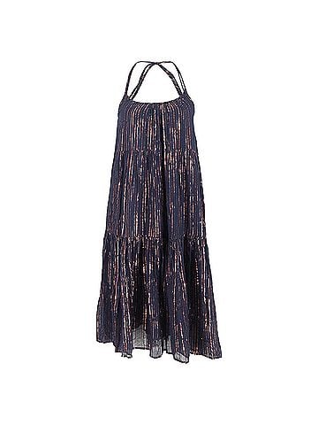 Ulla Johnson Ulla Johnson?Samara Knee Length Dress in Navy Blue Lurex (view 1)
