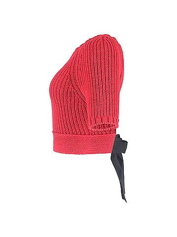 Kea and Joby RED Valentino Knitted Open Back Crop Top in Red Cotton (view 2)
