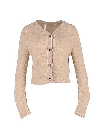 Acne  Acne Studios Boxy V-Neck Cardigan in Beige Nylon (view 1)