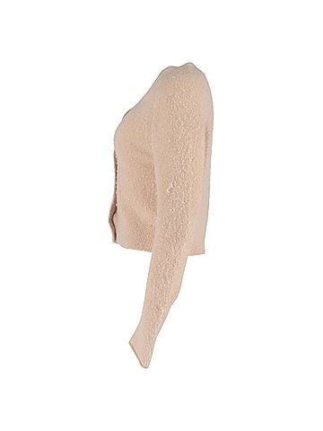 Acne  Acne Studios Boxy V-Neck Cardigan in Beige Nylon (view 2)