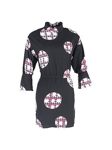 Armani Exchange Armani Exchange Printed Dress in Black Polyester (view 1)