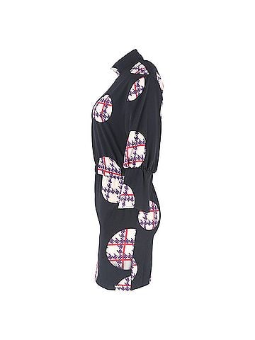 Armani Exchange Armani Exchange Printed Dress in Black Polyester (view 2)
