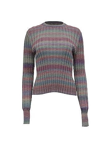 RE/DONE Re/Done Poor Boy Rib Sweater in Multicolor Wool  (view 1)