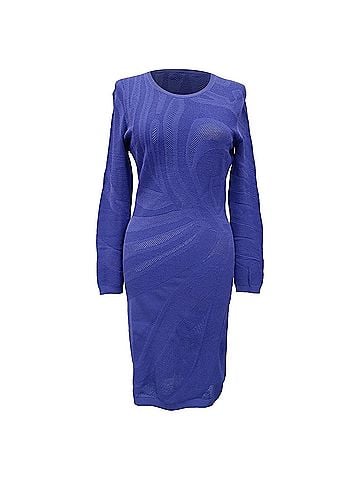 Versace Versace Midi Dress in Blue Polyester (view 1)
