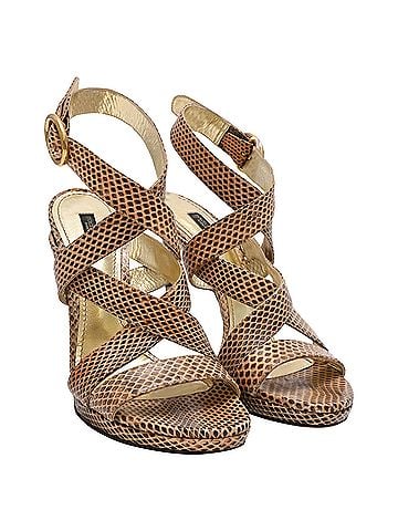 Dolce & Gabbana Dolce & Gabbana Embossed Slingback Sandals in Animal Print Leather (view 2)