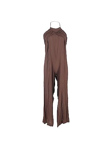 Jacquemus  Jacquemus Halterneck Backless Jumpsuit in Brown Viscose (view 1)