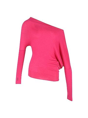 Tom Ford Tom Ford One-Shoulder Asymmetric Sweater in Pink Cashmere  (view 1)