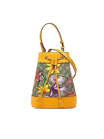 Gucci Small GG Supreme Flora Ophidia Bucket Bag (view 1)