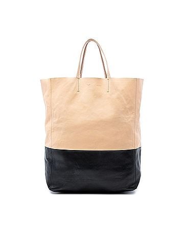 Céline Bicolor Leather Vertical Cabas Tote (view 1)