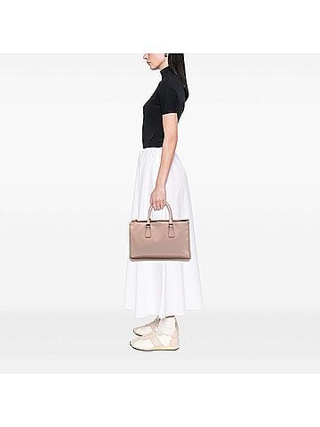 Prada Saffiano Lux Double Zip Frame Tote (view 2)