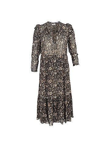 Ulla Johnson  Ulla Johnson Izar Floral-Print Midi Dress in Multicolor Silk (view 1)