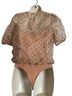 Cami NYC 100% Silk 20% Spandex 80% Modal Polka Dots Pink Bodysuit Size S - photo 2